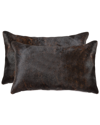 Lifestyle Brands Set Of 2 Torino Cowhide Pillows