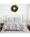 SOUTHSHORE FINE LINENS SOUTHSHORE FINE LINENS HOLLY JOLLY LANE OVERSIZED REVERSIBLE QUILT SET