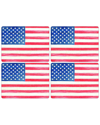 Pimpernel American Flag Set Of 4 Placemats In Red