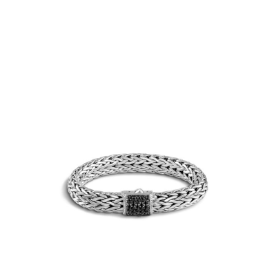 John Hardy Classic Chain Black Sapphire Sterling Silver Large Bracelet - Bbs94052blsxm In Silver-tone