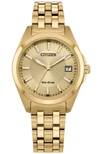 Citizen Peyten Womens Gold Tone Stainless Steel Bracelet Watch Eo1222-50p In Champagne / Gold Tone