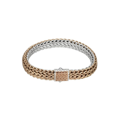 John Hardy Classic Chain Sterling Silver And Bronze Reversible Bracelet - Bm99795rvozxm In Silver-tone, Bronze