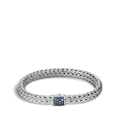 John Hardy Classic Chain Blue Sapphire Sterling Silver Bracelet - Bbs90409bspxm In Silver-tone