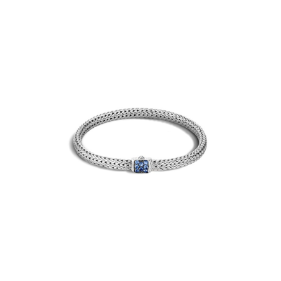 John Hardy Classic Chain Blue Sapphire Sterling Silver Bracelet - Bbs96002bspxum In Silver-tone