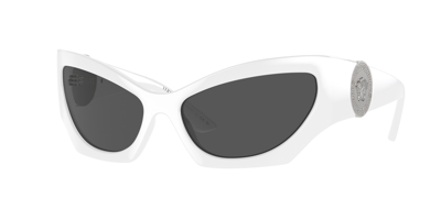 Versace Ve4450 Medusa Acetate Cat-eye Sunglasses In Dark / Grey / White