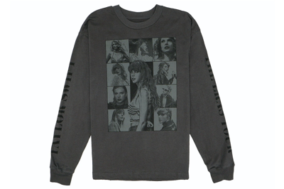 Pre-owned Taylor Swift The Eras Tour Collage Long Sleeve T-shirt Black