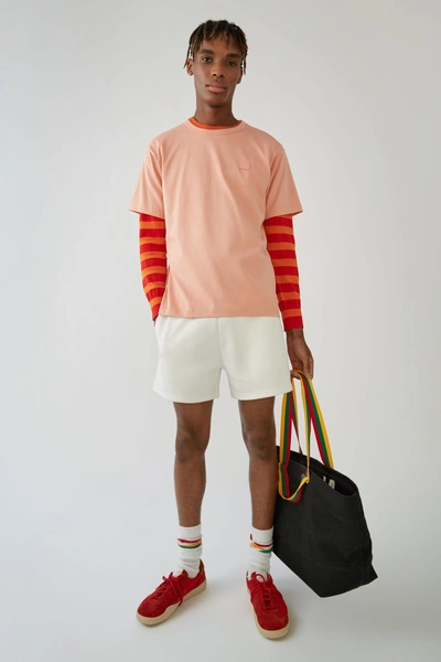 Acne Studios Nash Face Cotton-jersey T-shirt In Pale Pink