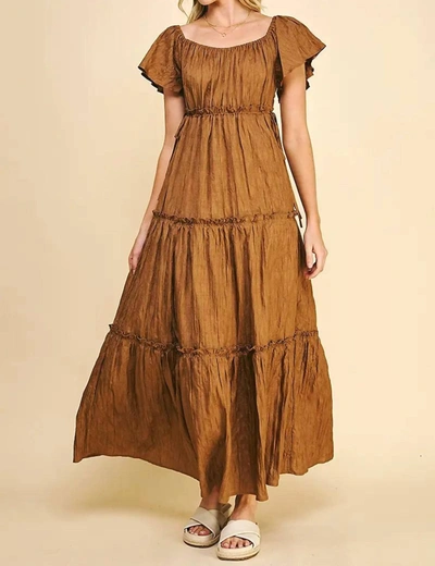 Pinch Christina Tiered Maxi Dress In Cinnamon In Brown