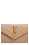 SAINT LAURENT 'MONOGRAM' QUILTED LEATHER FRENCH WALLET