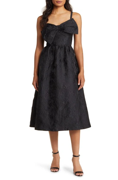 Lilly Pulitzer Ellara Jacquard Midi Bow Dress In Black