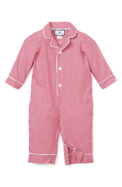 Petite Plume Babies' Mini Gingham Pajama Set In Red