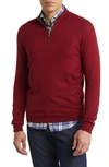 Peter Millar Autumn Crest Wool Blend Quarter Zip Pullover In Holiday Red