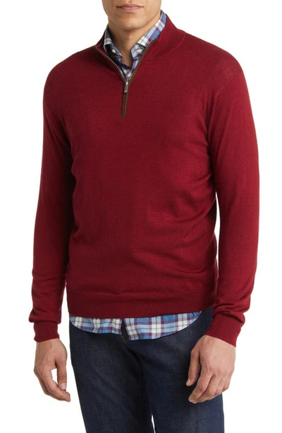 Peter Millar Autumn Crest Wool Blend Quarter Zip Pullover In Holiday Re