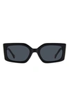 Carolina Herrera 53mm Rectangular Sunglasses In Black White/ Grey