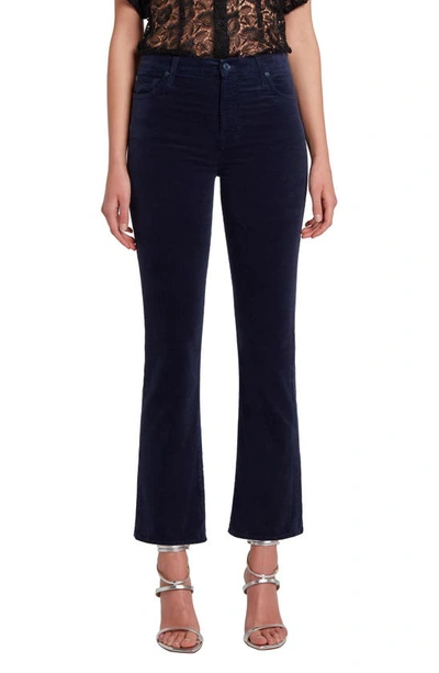7 For All Mankind High Waist Slim Kick Flare Velvet Pants In Black