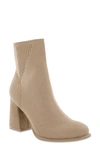 Mia Women's Pamina Knit Heeled Pull-on Booties In Sand