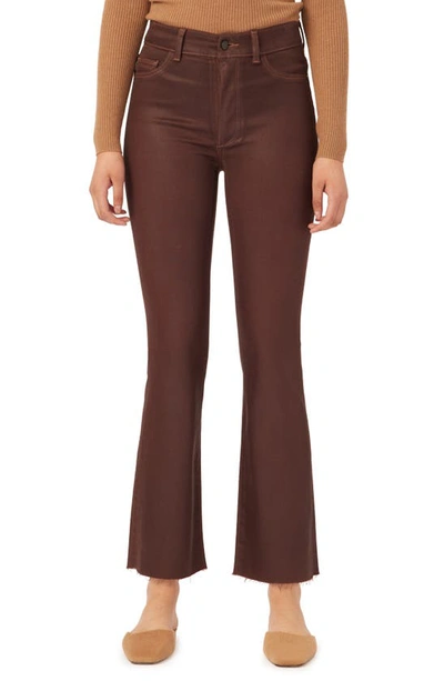 Dl1961 Bridget High Rise Ankle Bootcut Jeans In Chocolate In Brown