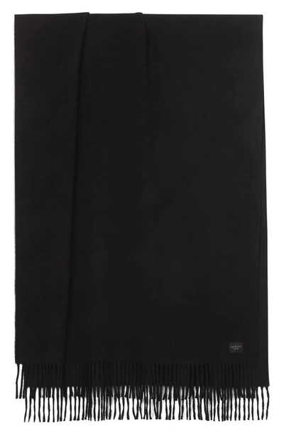 Rag & Bone Addison Recycled Wool Scarf In Blk