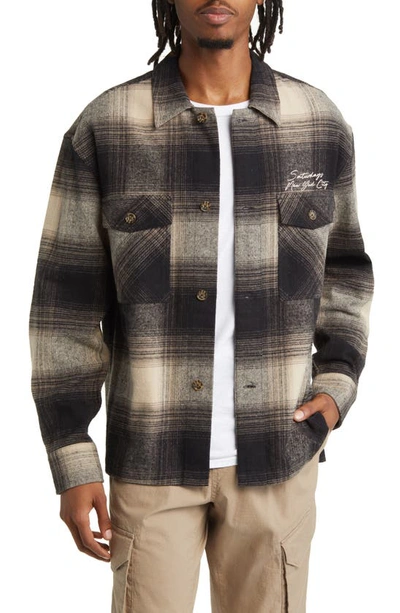 Saturdays Surf Nyc Brown Embroidered Shirt In Bungee