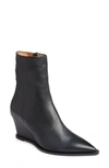 Atp Atelier Pratella Pointed Toe Wedge Bootie In Black
