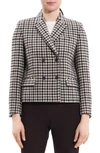 Theory Square Double-breasted Wool Tweed Jacket In Mink Multi - Yry