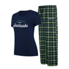 CONCEPTS SPORT CONCEPTS SPORT COLLEGE NAVY/NEON GREEN SEATTLE SEAHAWKS ARCTIC T-SHIRT & FLANNEL PANTS SLEEP SET