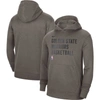 Nike Unisex  Olive Golden State Warriors 2023/24 Performance Spotlight On-court Practice Pullover Hoo In Olive