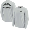 FANATICS SIGNATURE UNISEX FANATICS SIGNATURE GRAY GEORGIA BULLDOGS ELEMENTS SUPER SOFT LONG SLEEVE T-SHIRT