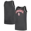 PROFILE PROFILE HEATHER CHARCOAL ST. LOUIS CARDINALS BIG & TALL ARCH OVER LOGO TANK TOP
