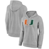 Fanatics Women's  Gray Miami Hurricanes Evergreen Pullover Hoodie In Gray