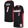 Mitchell & Ness Men's  Chris Bosh Black Miami Heat Hardwood Classics Retro Name And Number T-shirt In Black