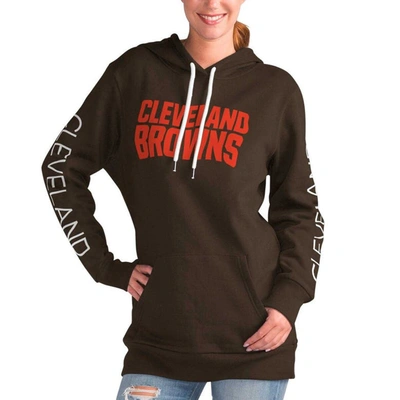 G-III 4HER BY CARL BANKS G-III 4HER BY CARL BANKS BROWN CLEVELAND BROWNS EXTRA INNING PULLOVER HOODIE