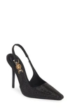 Versace Medusa Patent Slingback Pumps In Black