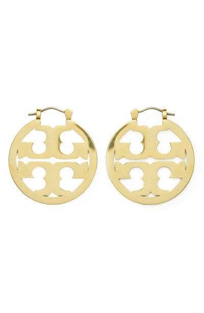 Tory Burch Small Miller Hoop Earring In Tory Gold