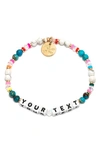 Little Words Project Joyful Custom Beaded Stretch Bracelet In White Multi