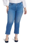 Nydj Plus Barbara Womens Frayed Hem Denim Bootcut Jeans In Fairmont