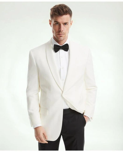Brooks Brothers Traditional Fit Wool 1818 Dinner Jacket In White