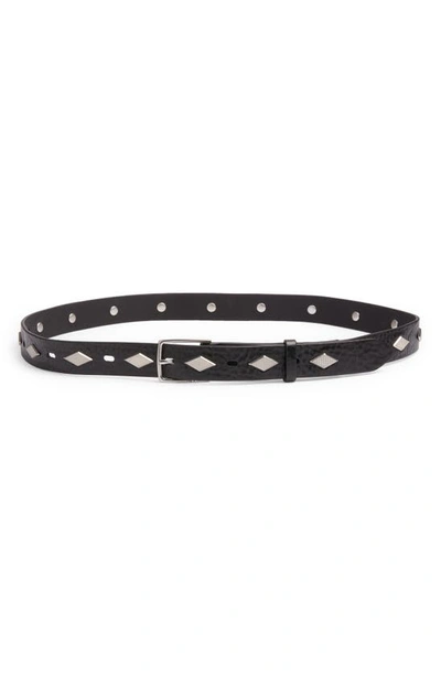 Rag & Bone Women's Colin Studded Leather Belt In Black