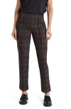 HUE PINTUCK PLAID PULL-ON TROUSERS