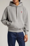 Ami Alexandre Mattiussi Ami Ami De Coeur Logo Embroidered Hoodie In Heather Grey