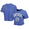 Pressbox Royal Kentucky Wildcats Edith Vintage Burnout Crop T-shirt In Royal