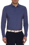 Robert Graham Alastor Classic Fit Long Sleeve Performance Polo Shirt In Navy