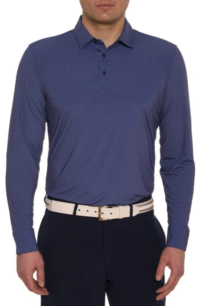 Robert Graham Alastor Classic Fit Long Sleeve Performance Polo Shirt In Navy