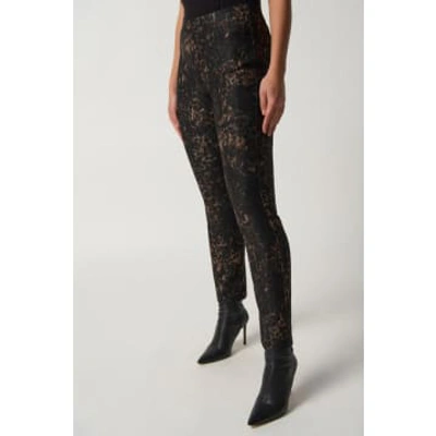 Joseph Ribkoff Animal Print Slim Fit Jeans In Black