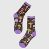 SOCK CANDY MAGIC MUSHROOMS BLACK SHEER CREW SOCK