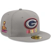 New Era Men's  Gray Green Bay Packers Color Pack 59fifty Fitted Hat In Gray