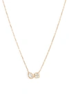Anzie Women's Mélia 14k Yellow Gold, Moonstone & Clear Topaz Toi Et Moi Pendant Necklace In White