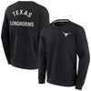 FANATICS SIGNATURE UNISEX FANATICS SIGNATURE BLACK TEXAS LONGHORNS SUPER SOFT PULLOVER CREW SWEATSHIRT