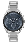 Hugo Boss Top Bracelet Chronograph Watch In Blue