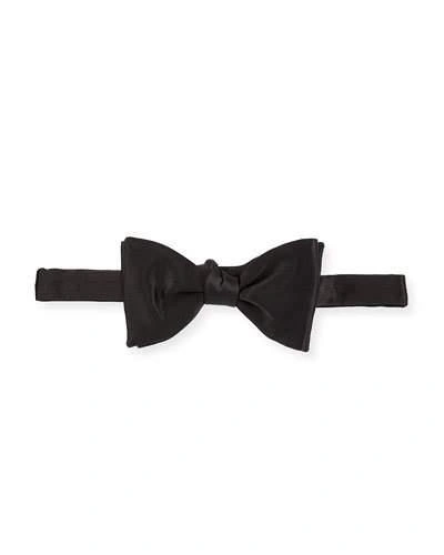 Eton Black Silk Satin Ready-tied Bow Tie
